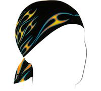 Zan Headgear Flydanna SportFlex Hotrod, bandana Taille unique Noir/Turquoise/Jaune Noir/Turquoise/Jaune