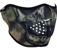 Zan Headgear Neoprene Woodland Tie Dye Skull, demi-masque Taille unique Noir/Vert/Marron Noir/Vert/Marron