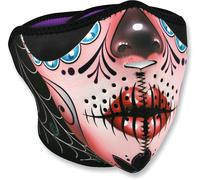 Zan Headgear Sugar Skull, demi-masque Taille unique Noir/Fuchsia/Rouge Noir/Fuchsia/Rouge