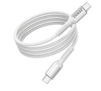 Câble USB-C vers USB-C 60W 3A Tressé Flexible Renforcé Anti-nœuds 1.2 m Zanaé Blanc