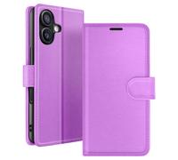Zanaé, étui à rabat pour iPhone 16 Plus avec fermeture magnétique & poches pour cartes, violet