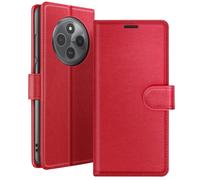 Zanaé Étui Portefeuille pour Xiaomi Redmi 14C et Poco C75 Fonction Support Rouge