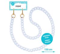 Zanae Zanae Cordon de téléphone universel chaînette Crystal Harmony Blanc