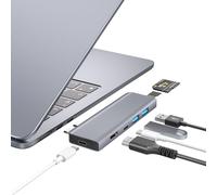 ZanBix Hub USB C, adaptateur USB C, hub USB-C 7 en 2 pour MacBook avec Thunderbolt 4, HDMI 4K, Type C, 2 USB A, lecteur de carte SD/TF, compatible avec MacBook Pro 2016-2024, MacBook Air 2018-2025