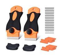 Zanch Grattoir pour Plaque Vitrocéramique Professionnel, Grattoir Plastique avec 10 pièce Lames Métallique+10 pièce Lames Plastique, Grattoir Vitres/Miroir/Sol Nettoyage