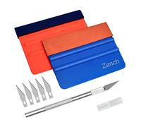 Zanch Kit de Raclettes Accessoires Voiture, Lot de 2 Raclette en Feutre, Couteau Universel et des Lames, Raclette en Vinyle, Kit Covering Outils de Film de fenêtre de Voiture Vinyle (Bleu)