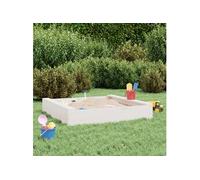 vidaXL Zandbak met bankjes vierkant massief grenenhout wit825031 Blanc G