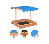 vidaXL Bac à sable avec toit réglable Bois de sapin 115x115x115 cm