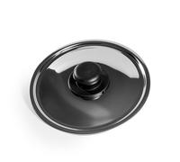 zanetti, Couvercle en inox, couvercle en acier inoxydable, diamètre 18 cm, poignée plastique, convient aux casseroles et poêles, lavable au lave-vaisselle