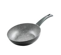 Zanetti - DuraPietra Poêle Wok Induction 24 cm, Poêle Wok antiadhésive convient également à l'induction, diamètre 24 cm, couleur gris