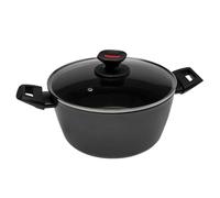 Zanetti Evolution Casserole à induction diamètre 20 cm, fond antiadhésif, haute épaisseur, casserole avec couvercle, poignée confortable deux poignées, noir