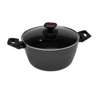 Zanetti Evolution Casserole à induction diamètre 24 cm, fond antiadhésif, haute épaisseur, casserole avec couvercle, poignée confortable deux poignées, noir