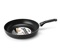 Zanetti Jumbo Poêle antiadhésive 28 cm de diamètre, fond rectifié, forme haute, couleur noir, fabriqué en Italie
