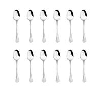 zanetti Lot de 12 cuillères à moka en acier inoxydable 18/C, modèle Leonardo, acier brillant et résistant, lot de 12 pièces, fabriqué en Italie