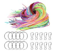 Zanfqvo 200 PCS Scoubidou Fil 20 Couleurs - Scoubidou Fil Paillettes en Plastique avec 10 Porte-clés et 10 Crochets - Scooby Doo Fil pour pour Faire des Bracelets, Colliers et Porte-clés