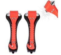 Zanfqvo Brise Vitre Coupe Ceinture Set de 2 - Coupe Ceinture Brise Vitre 2 en 1 - Marteau Brise Vitre Voiture pour Bus, Voiture de Tourisme, Camion
