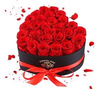 Zanfqvo Rose Eternelle Cadeau Femme, 27 Fleur Eternelle Durent 2 à 3 Ans, Rose Eternelle dans Une Coffret Cadeau pour La Saint-Valentin, Fête des Mères, Mariage, Anniversaire, Noël