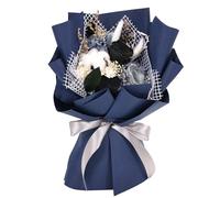 Zanfqvo Rose Eternelle Cadeau Femme - Fleur Eternelle Cadeau pour La Saint-Valentin, Anniversaire, Noël, Fête des Mères (Noir)
