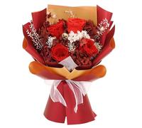 Zanfqvo Rose Éternelle - Idée Cadeau pour Femme - Fleur Éternelle pour La Saint-Valentin, Anniversaire, Noël, Fête des Mères (Rouge)