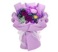 Zanfqvo Rose Éternelle - Idée Cadeau pour Femme - Fleur Éternelle pour La Saint-Valentin, Anniversaire, Noël, Fête des Mères (Violet)