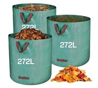 Zanfqvo Sac Jardin Dechets Verts Resistant, 3 x 272 l Sac Vegetaux Jardin avec Poignées, Pliables et Réutilisables, en Polypropylène Extrêmement Robuste (PP)