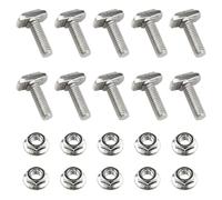 Zangc Lot de 10 vis en T M6 × 20 mm et écrous hexagonaux M6 en acier au carbone nickelé pour profils en aluminium série 3030