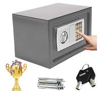 ZanGe Electronic Home Mini Coffre-Fort Coffre-Fort Numérique en Acier avec 2 Clés Volume de 8,5 Litres Gris
