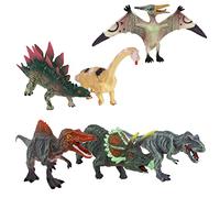 zanimo & CO - 6 Dinosaures - 039615 - Vert - Plastique - À Collectionner - Jouet Enfant - Réaliste - Miniature - Assortiement Animaux - À Partir de 3 Ans