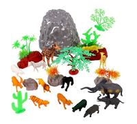 ZANIMO & CO - Baril d'animaux De la Jungle et Accessoires - 032905 - Multicolore - Plastique - 31 pièces - Jouet Enfant - Réaliste - Miniature - Assortiement Animaux - À Partir de 3 Ans