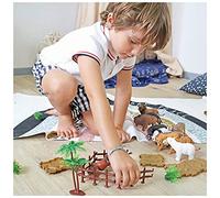 ZANIMO & CO - Baril d'animaux Sauvages et Accessoires - 030330 - Multicolore - Plastique - 28 pièces - Jouet Enfant - Réaliste - Miniature - Assortiement Animaux - À Partir de 3 Ans
