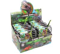 ZANIMO & CO - Pack de 12 Dinosaures en Cage - 033061PA - Multicolore - Plastique - À Collectionner - Jouet Enfant - Réaliste - Miniature - Assortiement Animaux - À Partir de 3 Ans