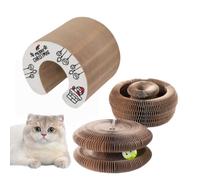 zanimoo Miaou Loop - Griffoir interactif，Griffoir pour Chat Pliable avec Jouet à Cloche, Parfait pour intérieur et extérieur, Set interactif