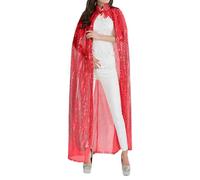 Zanisouta Cape à paillettes pour homme et femme - Longue cape à capuche - Costume d'Halloween - Vêtements de princesse - Queen Beauty Awards Stage Performance Cosplay, O Rot1, taille unique