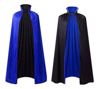 Zanisouta Cape de vampire pour femme - Cape réversible à capuche - Col montant - Pour enfants - Déguisement noir et rouge - Tunique violette - Costume de Noël médiéval, O bleu., S