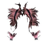 Zanisouta Cape pour femme - Col à plumes - Cape de carnaval - Costume de perroquet - Noir - Étole de cygne - Écharpe gothique - Carnaval - Déguisement d'Halloween - Pour les aisselles - Col châle, O