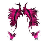 Zanisouta Cape pour femme - Col à plumes - Cape de carnaval - Costume de perroquet - Noir - Étole de cygne - Écharpe gothique - Carnaval - Déguisement d'Halloween - Pour les aisselles - Col châle, O