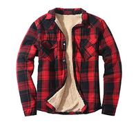 Zanisouta Chemise de bûcheron pour homme - Chemise thermique à carreaux - En flanelle - Doublure polaire - Avec capuche - Fermeture éclair - Chemise à manches longues - Chemise de travail thermique