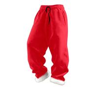 Zanisouta Pantalon de Noël pour homme - Pantalon chino - Pantalon de survêtement - Costume de Saint-Nicolas - Pantalon en velours avec élastique - Père Noël - Cosplay - Pantalon de jogging long