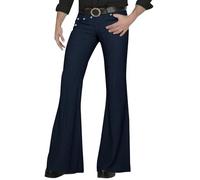 Zanisouta Pantalon évasé pour homme - Jambes larges - Pantalon chino des années 70 - Pantalon disco - Loisirs - Tenue de carnaval - Élastique - Pantalon hippie - Pantalon baggy - Pantalon vintage en