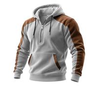 Zanisouta Sweat à capuche pour homme - Avec fermeture éclair - Avec poches kangourou - Pull d'hiver chaud avec capuche - Pull de travail d'hiver, O blanc., M