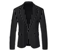 Zanisouta Veste de costume pour homme - Veste de loisirs moderne - Coupe ajustée - Veste de mariage - Coupe droite - Avec imprimé zèbre - Veste simple à un bouton - Pour carnaval, dîner, fête, bal de