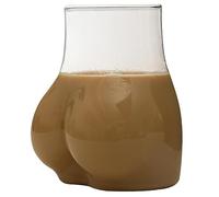 Zankie 1/4/6 Pièces Tasses en Verre en Corps - Verres À Bière en Fesses Drôles, Verre À Cocktail, Tasse Créative pour Fête Au Bar À La Maison, 450 L