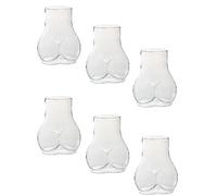 Zankie 1/4/6 Pièces Tasses en Verre en Corps - Verres À Bière en Fesses Drôles, Verre À Cocktail, Tasse Créative pour Fête Au Bar À La Maison, 450 L