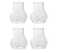 Zankie 1/4/6 Pièces Tasses en Verre en Corps - Verres À Bière en Fesses Drôles, Verre À Cocktail, Tasse Créative pour Fête Au Bar À La Maison, 450 L