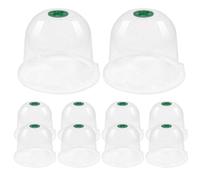 Zankie 10 Pièces Cloche pour pla-ntes De Jardin - 16 Cm X 18 Cm Couvercle De Cloche De Dôme De pla-nte Réutilisable Transparent Dômes D'humidité Réglables pour pla-ntes Serre
