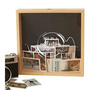 Zankie Boîte D' De Mariage 1/2 Pièces, Boîte D'archives D'aventure, Boîte De Collecte De Billets De Voyage | Boîte À Mémoire en Bois avec Fente, Vitrine en Bois