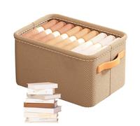 Zankie Boîte de Rangement Pliable | Bacs de Rangement pliants en Coton et Lin avec poignée | Organisateurs de Placard Souples, Rangement de Placard Tendance pour vêtements, Maison, Jouets