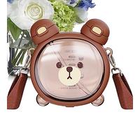 Zankie Bouteille d'eau Ours, Grande Bouteille d'eau à tête d'ours Mignonne Anti-Fuite, Bouteilles d'eau Mignonnes Portables de Grande capacité de 750 ML pour Filles avec bandoulière
