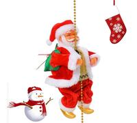 Zankie Corde d'escalade électrique du Père Noël avec Musique, Fonctionne à Piles, grimpe de Haut en Bas, décoration d'arbre de Noël, Fournitures de fête de Noël, décoration d'intérieur