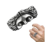 Zankie Déesse Vénus Face, Bague Index Chic, Bagues Femme à la Mode, Bague Grecque apaisante et Charmante, Bague Vénus Antique pour fête en Plein air